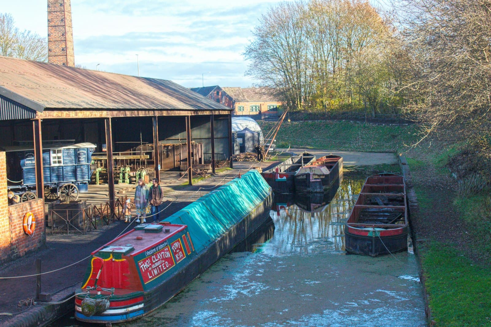 Boats moored at Brindleyplace in Birmingham